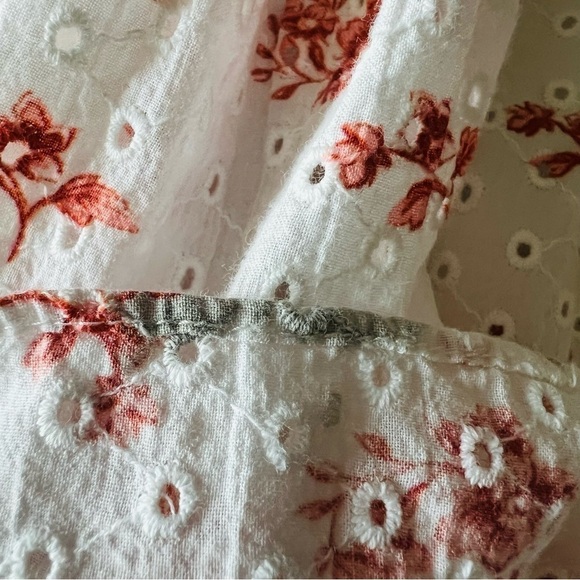 Maia Bergman Ines Floral Eyelet Wrap Mini Dress Size L - Picture 16 of 16
